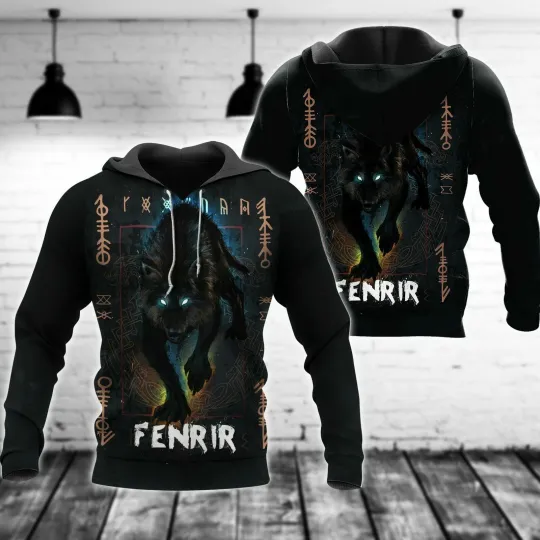 Discover Viking Wolf Fenrir 3D Hoodie All Over Print Christmas Gift Us Size Best Price