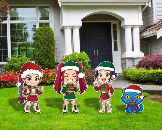 Discover K-Girls Christmas Cutouts, Christmas Party Decor, Christmas Outdoor Decor, K- Girls Cutouts, Yard Sign, K-Christmas Party,