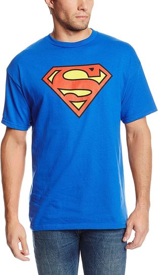 DC Comics Superman Classic Logo Men's Royal Blue T-shirt, Gift For Fan