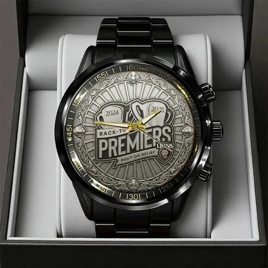 Discover Brisbane Lions Premiers 2025 Black Stainless Steel Watch