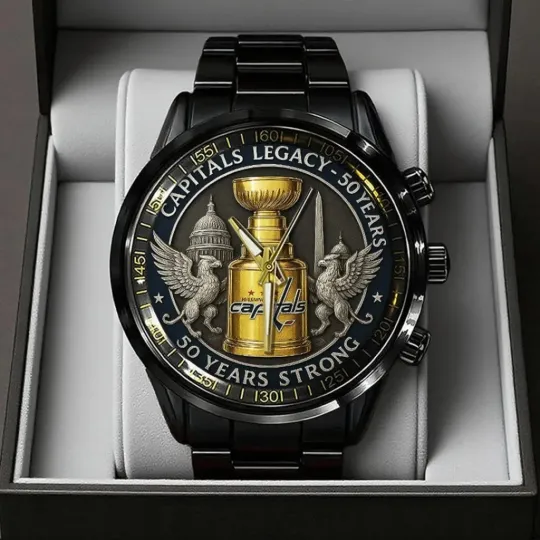 Discover Washington Capitals 50 Years Black Stainless Steel Watch