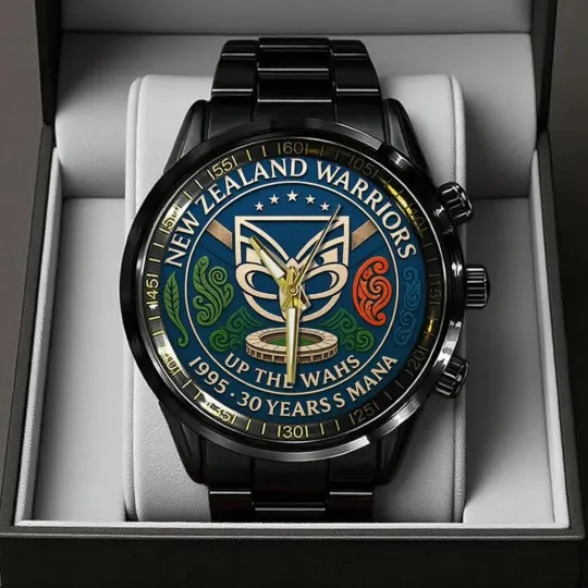 Discover New Zealand Warriors 1995 - 30th Anniversary Black Stainless Steel Watch