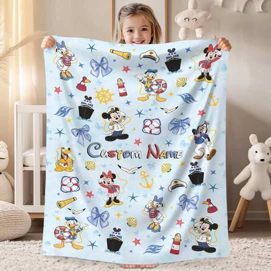 Discover Custom Coquette Bow Mickey And Friends Blanket, Mickey Mouse Blanket, Minnie Mouse, Donal Duck, Daisy Duck, Disneyland Blanket