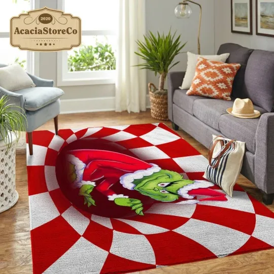 Discover 3D funny character Christmas Area Rug, 3D funny character Christmas Holiday Rectangle Rug, Christm