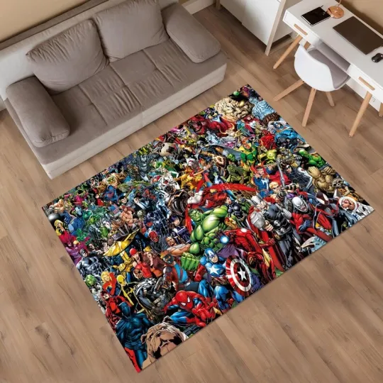 Discover Marvel, Marvel Characters Rug, Movie Rug, Fantastic Rug,Movie Decor,Colorful Rug