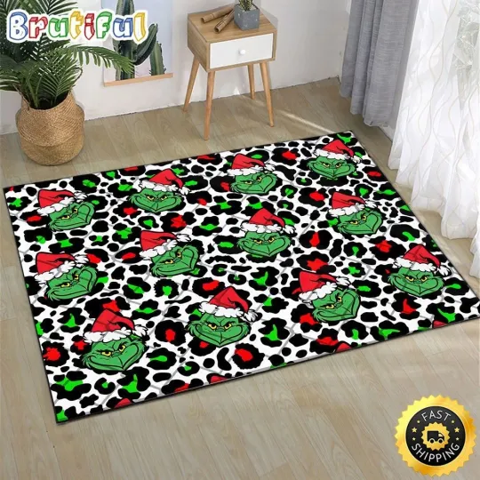 Discover Leopard Christmas funny character Digital Paper Seamless Pattern funny character Christmas Rug