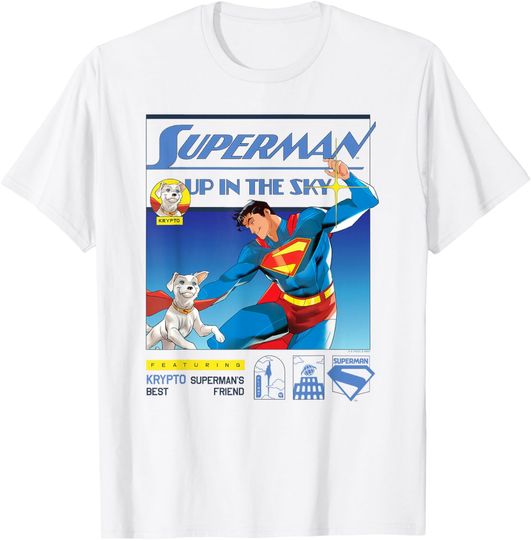 Discover Superman  Up In The Sky Featuring Krypto Poster T-Shirt, Gift For Fan