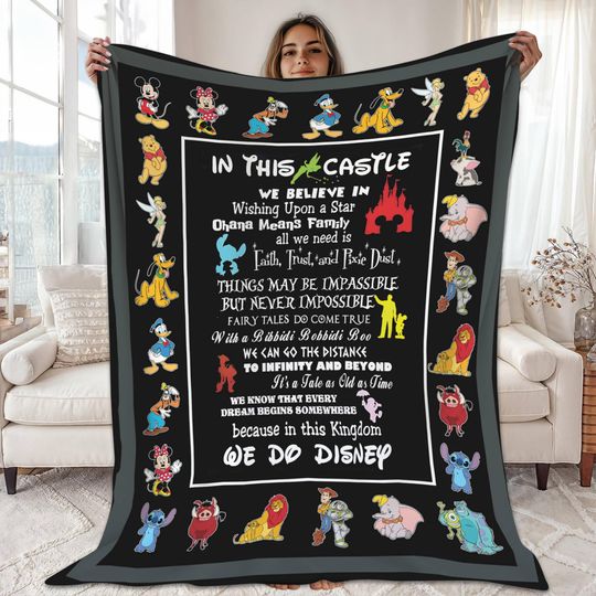 Discover In This Castle We Believe Blanket, Disneyland Magic Castle Blanket
