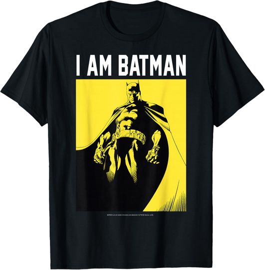 Discover DC Comics I Am Batman Yellow Dark Poster Fill T-Shirt, Gift For Fan