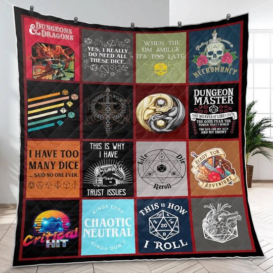 Dungeons And Dragons Blanket, Dungeons Fleece, Sherpa Blanket Gift For Gamer