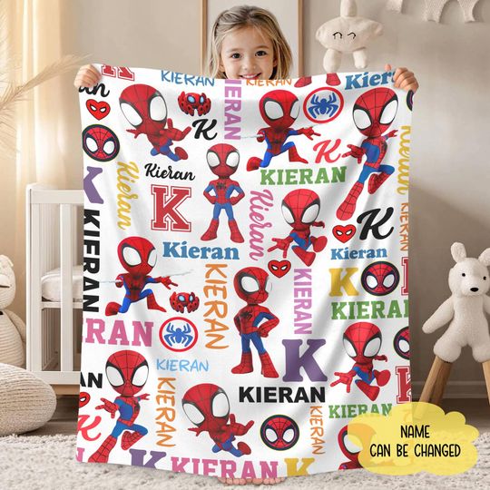 Discover Personalized Spidey and His Amazing Friends Blanket, Amazing Friends Fleece Blanket, Spider-man Birthday,Spidey Throw Blanket Bed Couch Sofa
