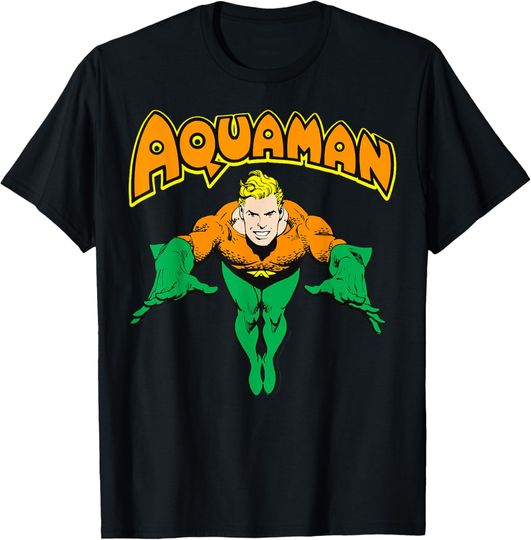 DC Comics Aquaman Vintage Portrait Logo T-Shirt, Gift For Fan
