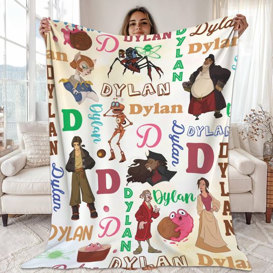 Personalized Treasure Planet Blanket, Disneyland Watercolor Blanket