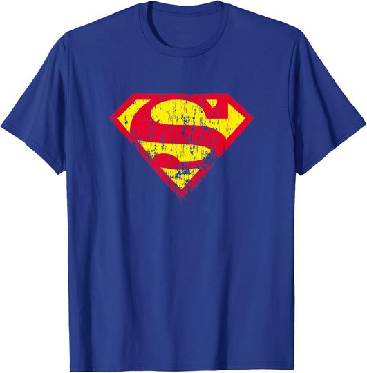 Discover Superman Classic Logo Distressed T-Shirt, Gift For Fan
