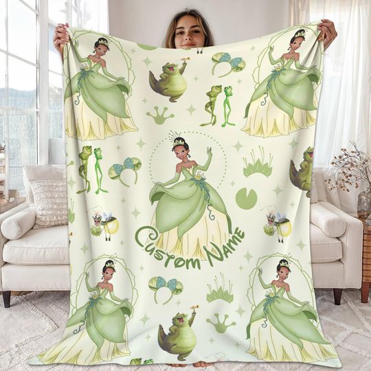 Custom Name Princess Blankets, Princess And The Frog Blanket