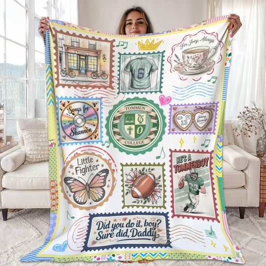 Discover Tommen College Boys Of Tommen Fleece Blanket, Tommen College Throw Blanket, Kavanagh 13 Stamps, Bookish Merch Blanket For Couch Sofa