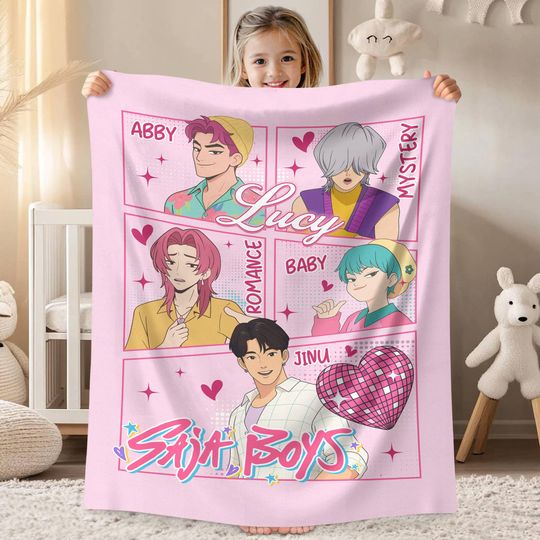 Discover Kpop Movie Saja Boys Fleece Blanket, Kp0p Saja Boys Throw Blanket, Mystery, Abby, Jinu, Baby, Romance Saja Band Merch Blanket Couch Sofa