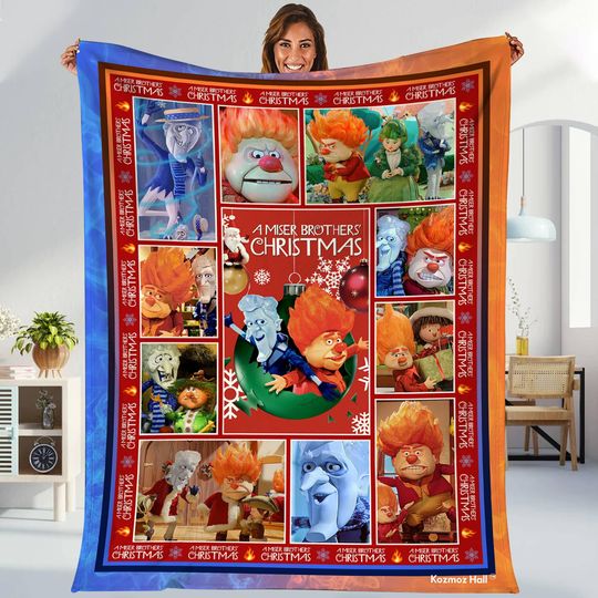 Discover Miser Brothers Heating And Cooling Blanket, Snow Miser Heat Miser Throw Blanket, Miser Brothers Xmas 2025, Christmas Holiday Party Gifts