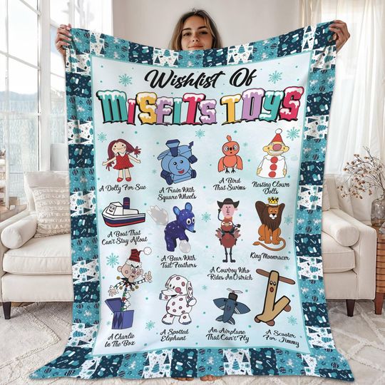 Discover Rudolph The Red Nosed Reindeer Fleece Blanket, Cute Reindeer Blanket, Vintage Christmas Blanket, Merry Christmas Xmas Blanket For Couch Sofa