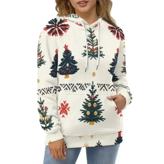 Discover Christmas Tree Pattern 3D Print Hoodie Pullover Sweatshirt Unisex Holiday