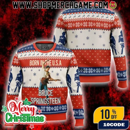 Bruce Springsteen Born In The USA Ugly Christmas Sweater
