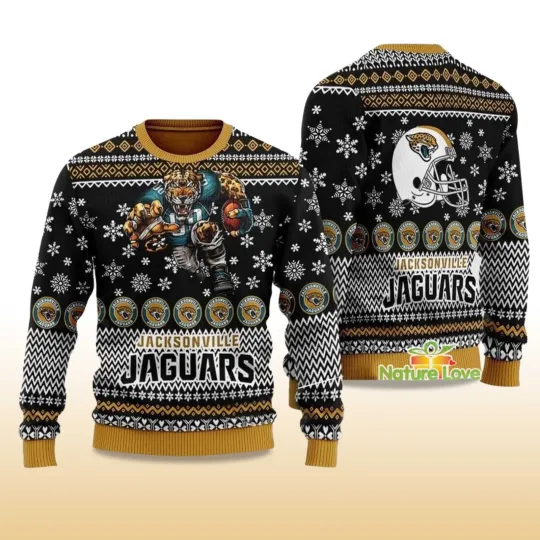 2025 Jacksonville Jaguar Football Ugly Christmas Sweater