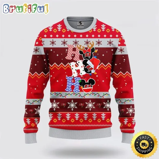 Discover football Tampa Bay Buccaneer Ugly Sweater HoHoHo Mickey Ugly Christmas Sweater