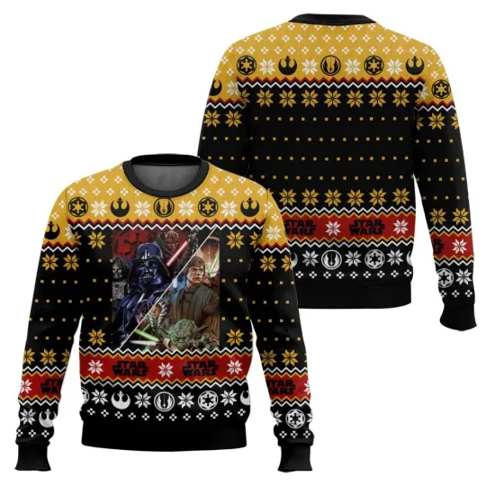Discover Star Wars Darth Vader, Yodaa Ugly Christmas Sweater All Size