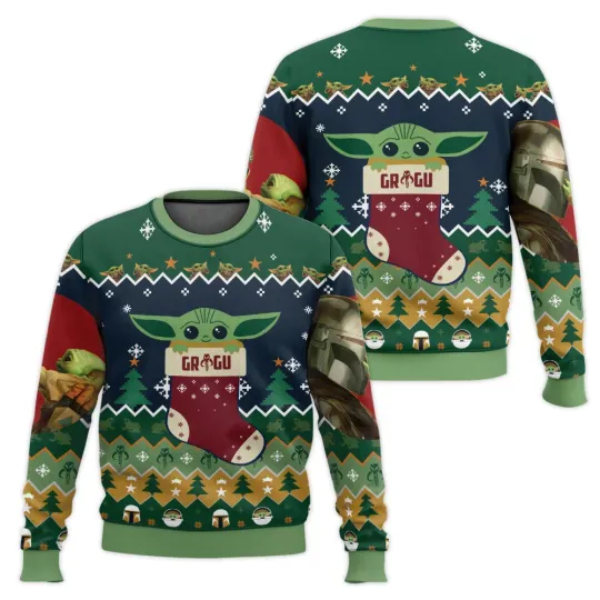 Discover Stocking Stuffers Baby Yodaa Grogu Star Wars Ugly Christmas Sweater All Size