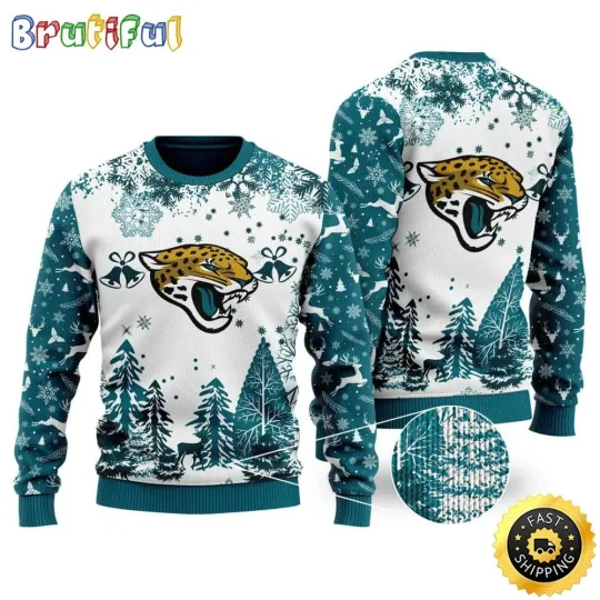 football Jacksonville Jaguar Christmas Ugly Sweater Xmax Tree Chistmas