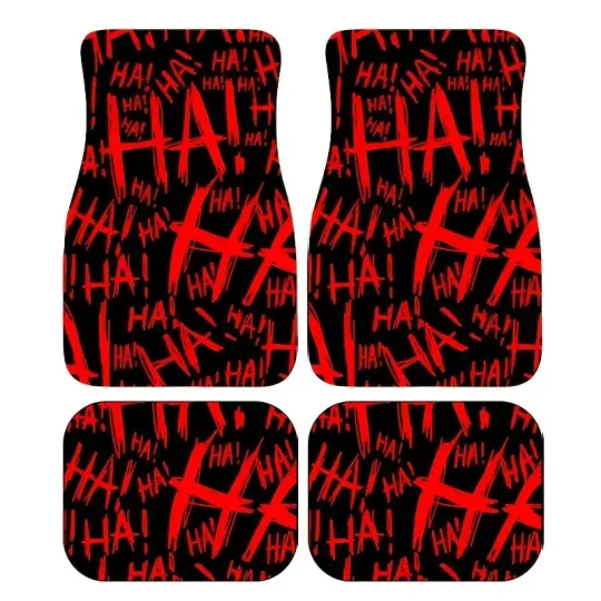 Discover Warner Bros. Classic Joker HAHA Car Mats - Non-Slip Flexible Fit Automotive Interior