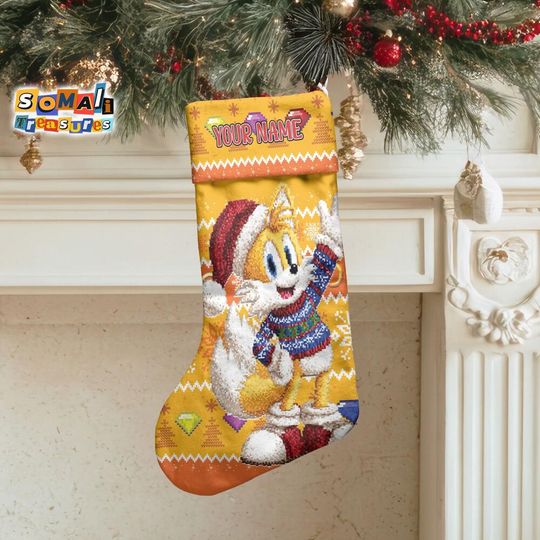 Discover Custom Tails Ugly Pattern Christmas Stocking, Holiday Decor for Family Fireplace, Cozy Accessories Gift