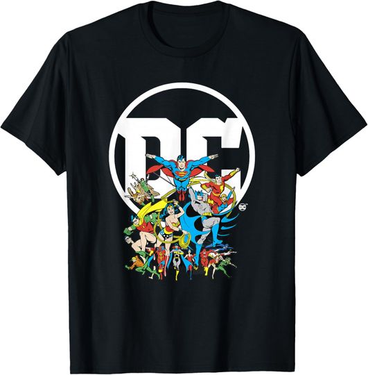 Discover DC Comics Character Group Logo Poster T-Shirt