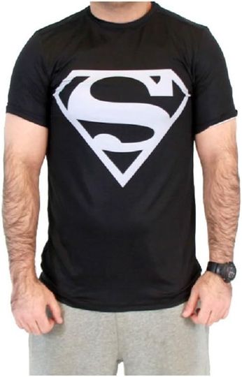 DC Comics Superman Silver Logo Men's Performance Compression Athletic T-Shirt
