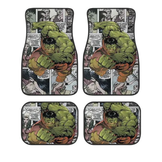 Hulk Car Floor Mats, Marvel Comic Car Accessories, Superhero Gift