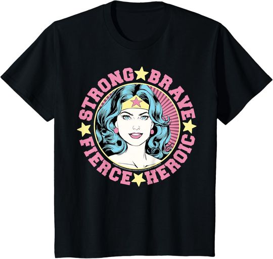 Kids DC Comics Wonder Woman Strong Brave Fierce Heroic T-Shirt, Gift For Fans