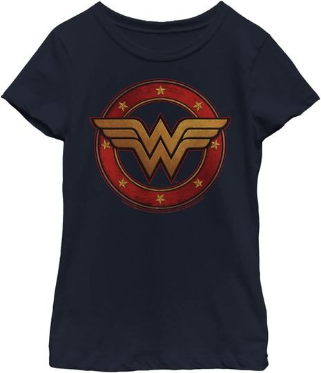 DC Comics Kids' Wonder Woman Metal Logo T-Shirtv, Gift For Fans