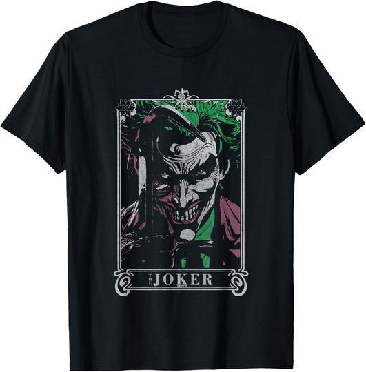 Discover DC Comics Batman The Joker Tarot Card Vintage Portrait T-Shirt