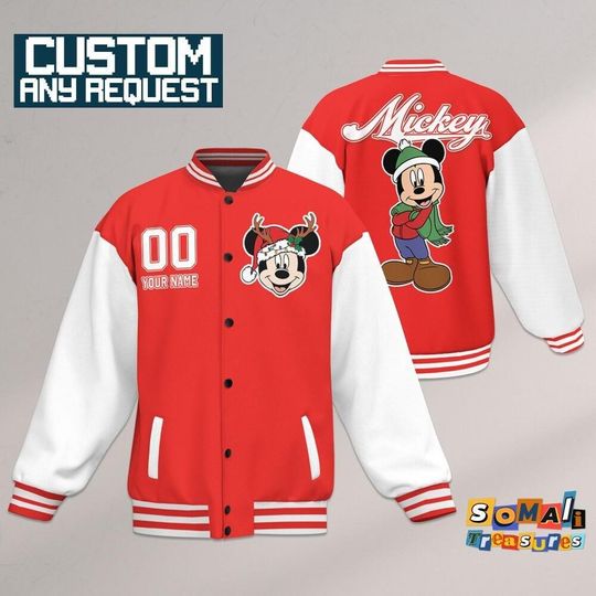 Discover Custom Winter Mickey Basic Happy Jacket, Adult Varsity Jacket, Disney Jacket, Baseball Team Outfit, Disney Uniform Varsity