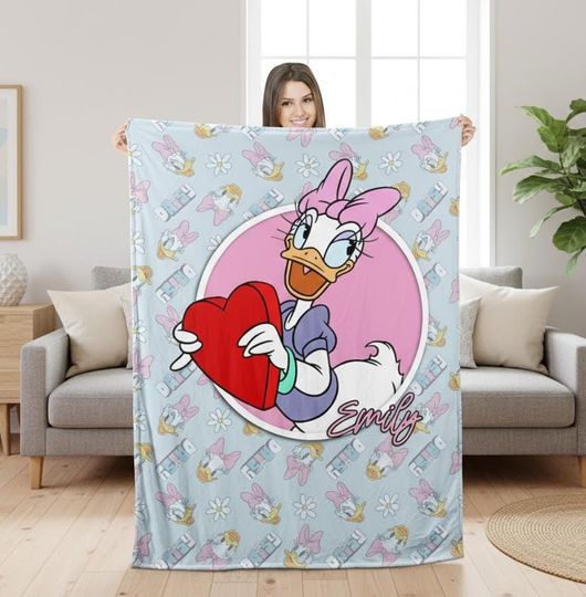 Discover Custom Name Duck Cartoon Blanket, Personalized Name Cartoon Movie Blanket, Duck Blanket Gift For Boy Or Girl, Cartoon Kids Gift