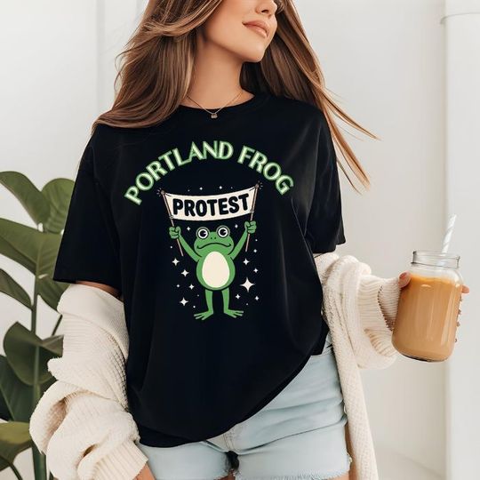 Discover Portland Frog Protest Shirt , FDT Shirt, No Kings Day Shirt, Anti ICE Shirt, Resistance Tee, I Stand With Frog Shirt