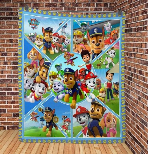 Discover Paw Patrol Sherpa Fleece Blanket, Paw Patrol Blanket, Christmas Cartoon Blanket, Paw Patrol Quilt, Personalized Blanket, Christmas Gifts