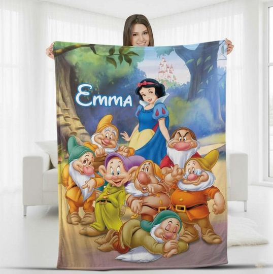 Discover Custom Name Cartoon Characters Blanket, Personalized Name Cartoon Movie Blanket, Film Fans Quilt Blanket, Cartoon Love Gifts