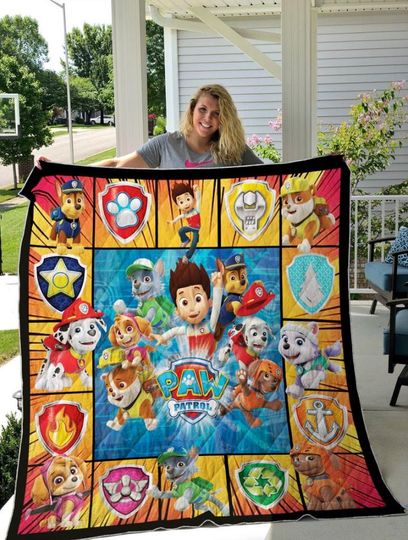Discover Paw Patrol Cartoon Sherpa Fleece Blanket, Paw Patrol Blanket, Christmas Blanket, Paw Patrol Quilt, Personalized Blanket, Christmas Gifts