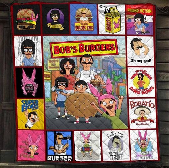 Discover Bobs Burgers Sitcom Sherpa Fleece Blanket, Bobs Burgers Blanket, Bobs Burgers Quilt, Christmas Blanket, Personalized Blanket, Christmas Gift