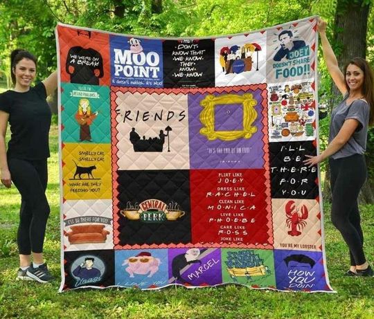 Friends TV Show Sherpa Fleece Blanket, Friends Blanket, Friends Fleece Quilt, Christmas Blanket, Personalized Blanket, Christmas Gifts