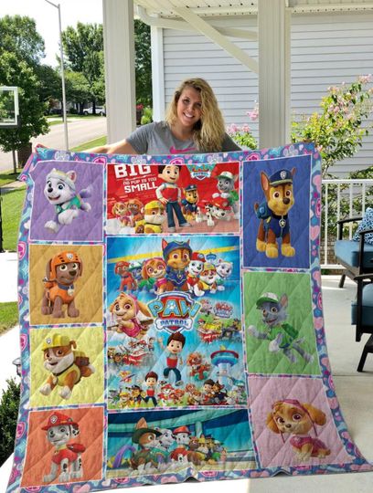 Discover Paw Patrol Sherpa Fleece Blanket, Paw Patrol Blanket, Christmas Blanket, Paw Patrol Quilt, Personalized Cartoon Blanket, Christmas Gifts