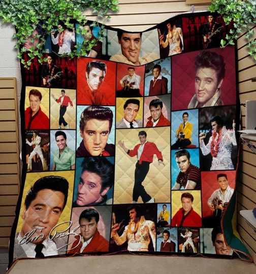 Elvis Presley Music Fleece Blanket, Elvis Presley Quilt, Elvis Presley Blanket, Christmas Blanket, Personalized Blanket, Christmas Gifts