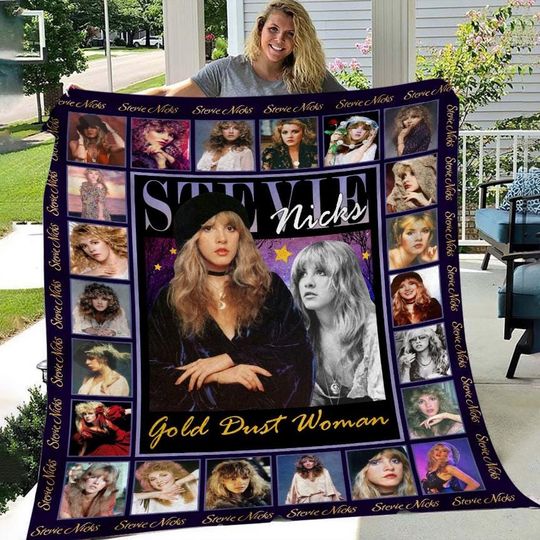 Stevie Nicks Music Fleece Sherpa Fleece  Blanket, Stevie Nick Quilts, Music Blanket, Personalized Blanket, Christmas Gifts, Gift For Fans
