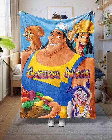 Discover Disney Emperors New Groove Movie Blanket, Custom Name Emperor Kuzco Throw, Kuzco And Friends Blanket, Perfect Gift For Disney Fan, DTA090-4